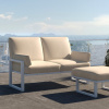 Béžová dvoumístná zahradní pohovka MESONICA Soledo s bílou podnoží 140 cm -fv-interier-25