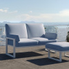 Modrá dvoumístná zahradní pohovka MESONICA Soledo s bílou podnoží 140 cm -fv-interier-25