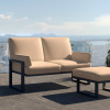 Světle hnědá dvoumístná zahradní pohovka MESONICA Soledo s antracitovou podnoží 140 cm -fv-interier-25
