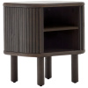 Tmavě hnědý dřevěný noční stolek Kave Home Mailen 50 x 40 cm
