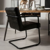 Černá koženková jídelní židle DUTCHBONE Stitched s područkami -fv-interier-25