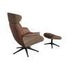 Hnědé kožené lounge křeslo FLEXLUX VOLDEN MEDIUM