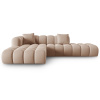 Béžová sametová rohová pohovka Windsor & Co Halley 309 cm, levá -fv-interier-25
