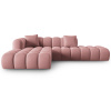 Růžová sametová rohová pohovka Windsor & Co Halley 309 cm, levá -fv-interier-25