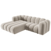 Béžová sametová rohová pohovka Lupine 228 cm, levá