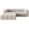 Béžová sametová rohová pohovka Lupine 228 cm, levá