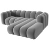 Šedá sametová trojmístná pohovka MICADONI Lupine 228 cm, pravá