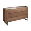 Ořechová komoda Angel Cerdá No. 7151, 145 x 45 cm s mramorovým dekorem