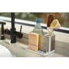 Stříbrno-bílý nerezový stojan na mycí prostředky Surface Sink Tidy -fv-interier-25