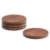 Set čtyř hnědých dřevěných podtácků Kave Home Rommu