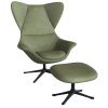 Zelené kožené lounge křeslo FLEXLUX STILO