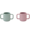 Růžovo-zelený set dvou hrnků kave home Lili 0,18 l