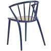 Modrá dřevěná jídelní židle Sudoku Erba s výpletem