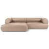 Tmavě béžová kožená rohová pohovka Lily 261 cm, levá -fv-interier-25