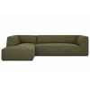Tmavě zelená rohová pohovka MICADONI Ruby 273 cm, levá