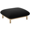 Černá sametová podnožka MICADONI Ada 80 x 65 cm