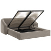 Hnědá sametová dvoulůžková postel Cosmopolitan Design Campi 180 x 200 cm s úložným prostorem