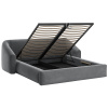 Šedá sametová dvoulůžková postel Cosmopolitan Design Campi 180 x 200 cm s úložným prostorem