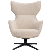 Béžové čalouněné otočné křeslo s podnožkou ROWICO JENKINS