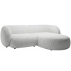Světle šedá čalouněná rohová pohovka MICADONI Kate 255 cm, pravá