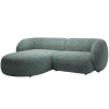 Modrá čalouněná rohová pohovka MICADONI Kate 255 cm, levá