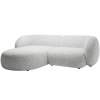 Světle šedá čalouněná rohová pohovka MICADONI Kate 255 cm, levá