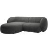 Tmavě šedá čalouněná rohová pohovka MICADONI Kate 255 cm, levá