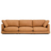 Hnědá kožená čtyřmístná pohovka Kave Home Gala 300 cm