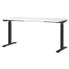 Bílý výškově nastavitelný pracovní stůl Germania Mailand 160 x 80 cm s černou podnoží