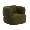 Zelené Bouclé otočné křeslo Kave Home Martina