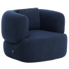 Tmavě modré bouclé otočné křeslo Kave Home Martina