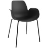 Černá plastová jídelní židle Seed
