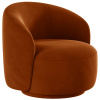 Terakotově oranžové sametové otočné křeslo Micadoni Letizia