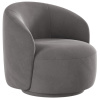 Šedé sametové otočné křeslo Micadoni Letizia