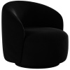 Černé sametové otočné křeslo Micadoni Letizia