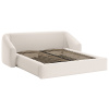 Světle béžová čalouněná dvoulůžková postel Cosmopolitan Design Campi 180 x 200 cm s úložným prostorem