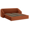 Terakotově oranžová čalouněná dvoulůžková postel Cosmopolitan Design Campi 180 x 200 cm s úložným prostorem