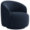 Tmavě modré čalouněné otočné křeslo Micadoni Letizia