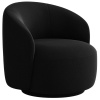Černé čalouněné otočné křeslo Micadoni Letizia