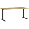 Černý výškově nastavitelný pracovní stůl Germania Profi 2.0 160 x 80 cm s dubovým dekorem