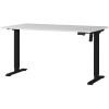 Světle šedý výškově nastavitelný pracovní stůl Germania Profi 2.0 140 x 80 cm s černou podnoží