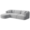 Světle šedá manšestrová rohová pohovka Cosmopolitan Design Campi 256 cm, levá