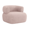 Pudrově růžové bouclé křeslo Windsor & Co Aldrin