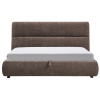 Hnědá čalouněná dvoulůžková postel Kave Home Dafra 180 x 200 cm s úložným prostorem