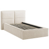 Světle béžová bouclé jednolůžková postel Micadoni Darren 90 x 200 cm s úložným prostorem