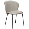 Béžovošedá koženková jídelní židle DAN-FORM Stay