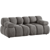 Šedá sametová dvoumístná pohovka MICADONI Bellis 188 cm