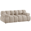 Béžová sametová dvoumístná pohovka MICADONI Bellis 188 cm