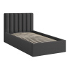 Tmavě šedá čalouněná jednolůžková postel Micadoni Allison 90 x 200 cm s úložným prostorem