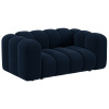 Tmavě modrá sametová dvoumístná pohovka Micadoni Lupine 170 cm